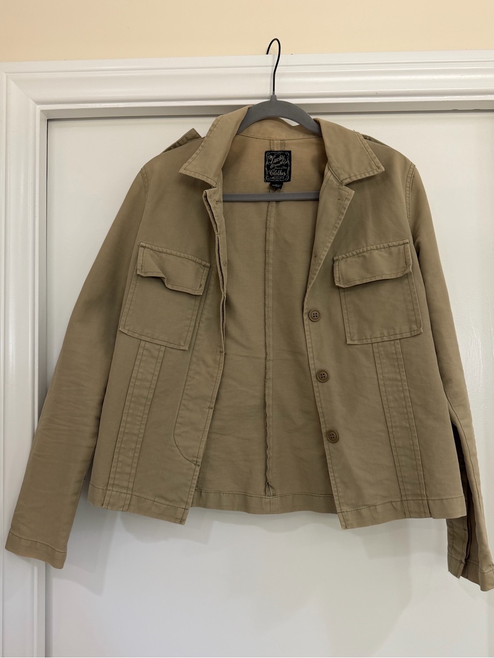 Y2K Lucky Brand Tan Cotton Jacket-M
